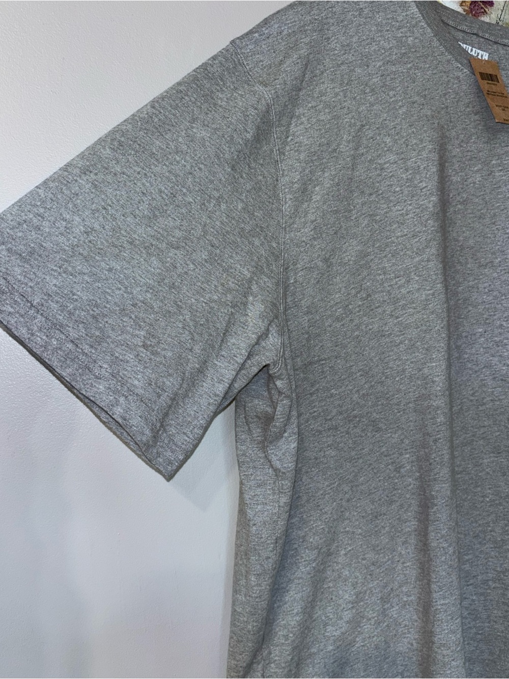 NEW Duluth Trading Co Men’s 3XL Longtail T-Shirt Heather Gray Crew Neck Cotton - Picture 3 of 7